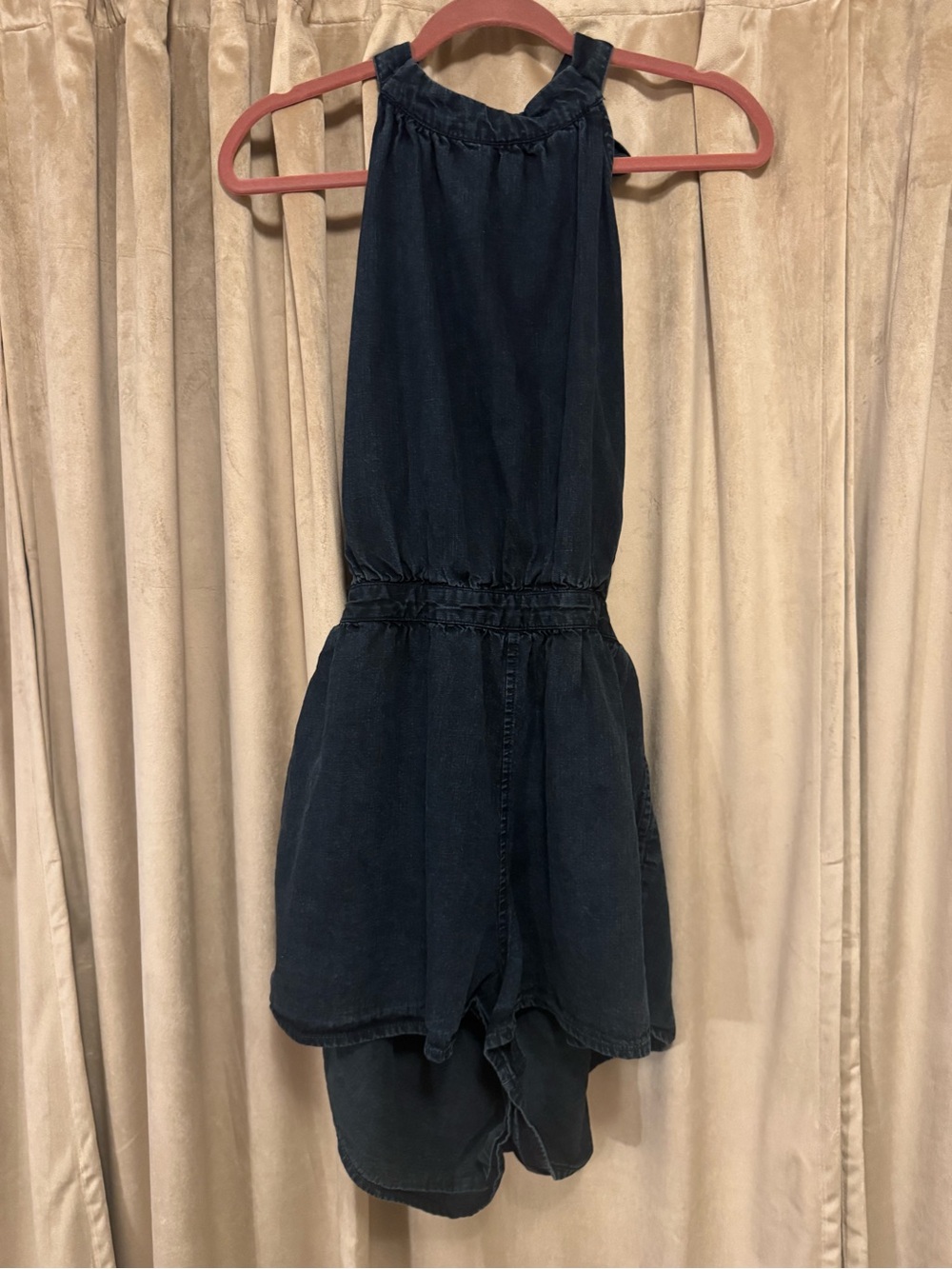 Free People Navy Halter Romper